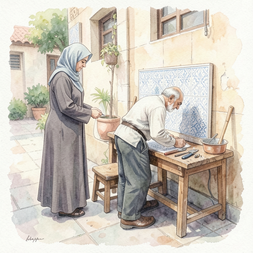 قياس وقص لوحة الحوض