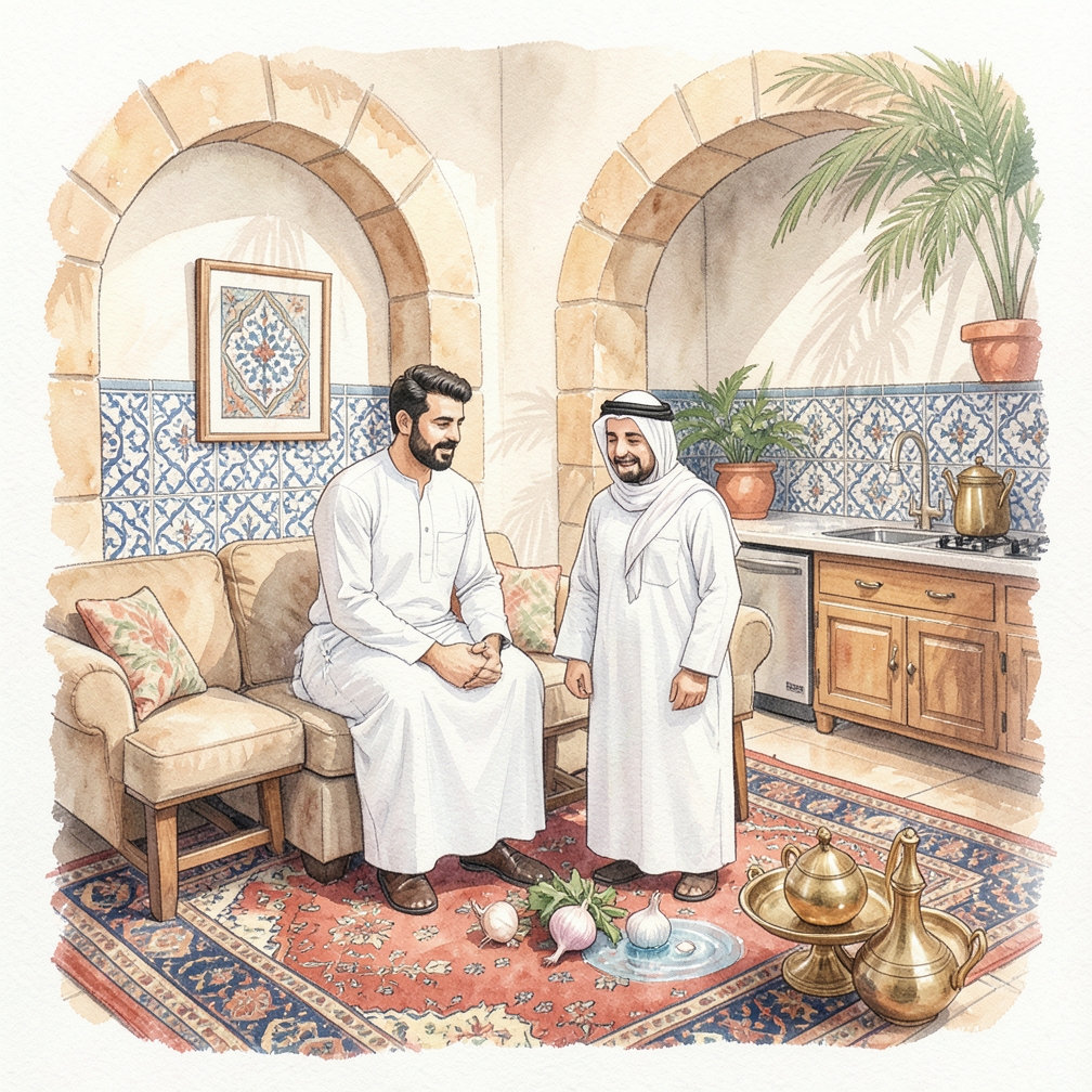 ثقب أربع ملاعق صغيرة موزعة بالتساوي حول محيط البصل
