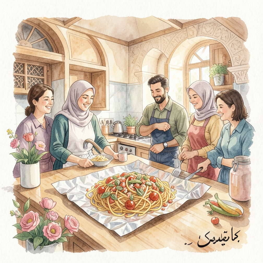الخطوة 4: صب وتثبيت المكرونة
