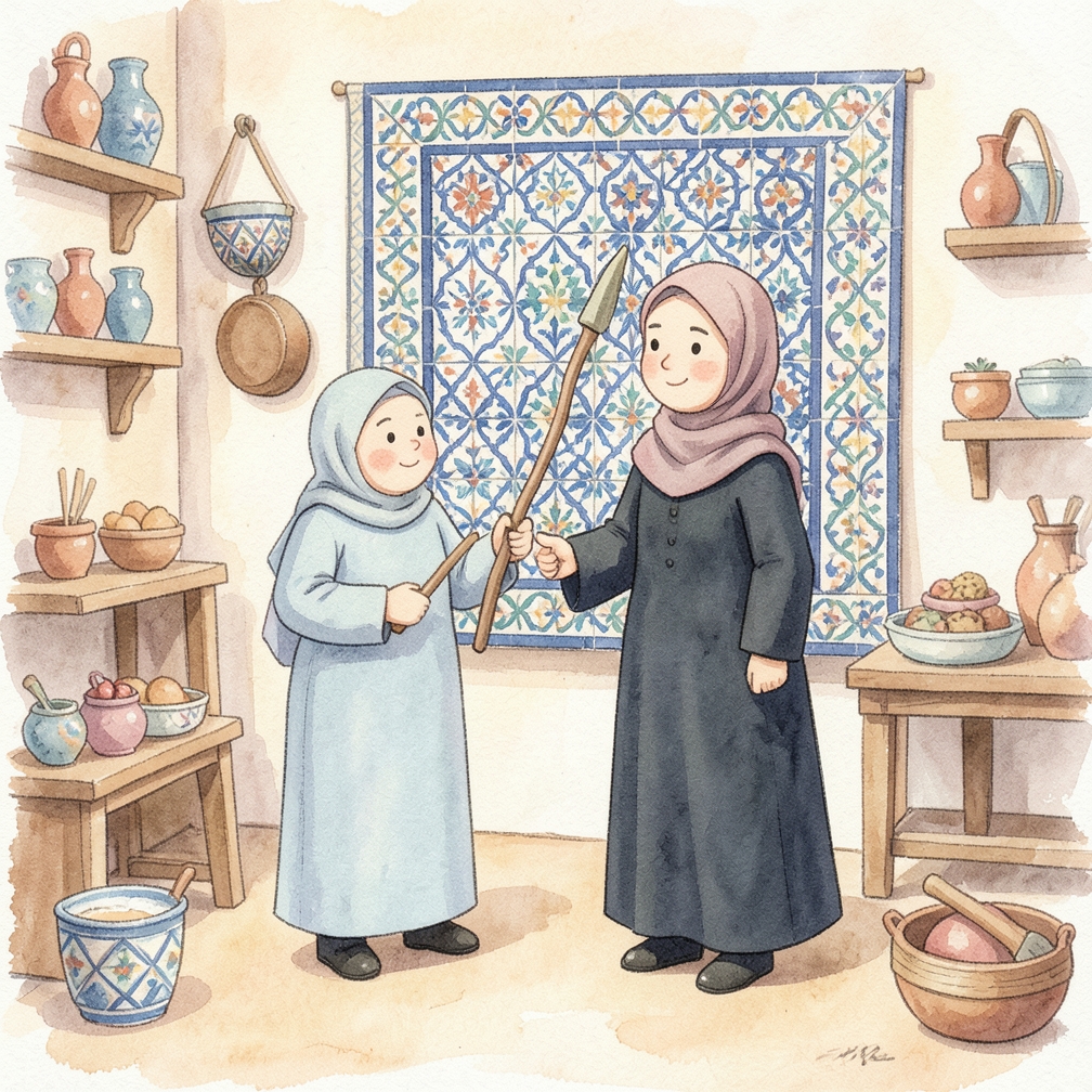 تثبيت الدمية على العصي
