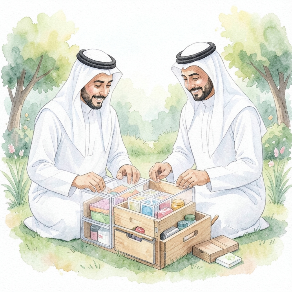استخدم مكعبات صغيرة للمستلزمات الشخصية والأدوات