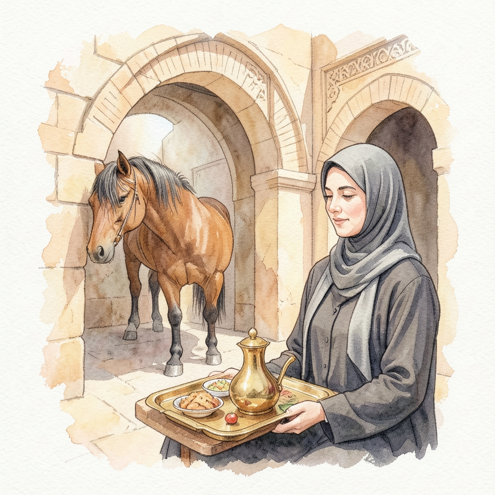 تجنب إعطاء الحصان أي طعام أو شرب