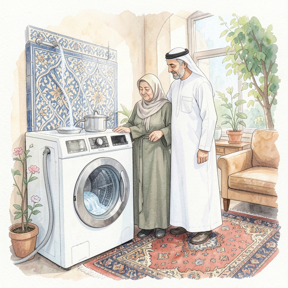 قم بملء آلة الغسيل بالماء بشكل صحيح