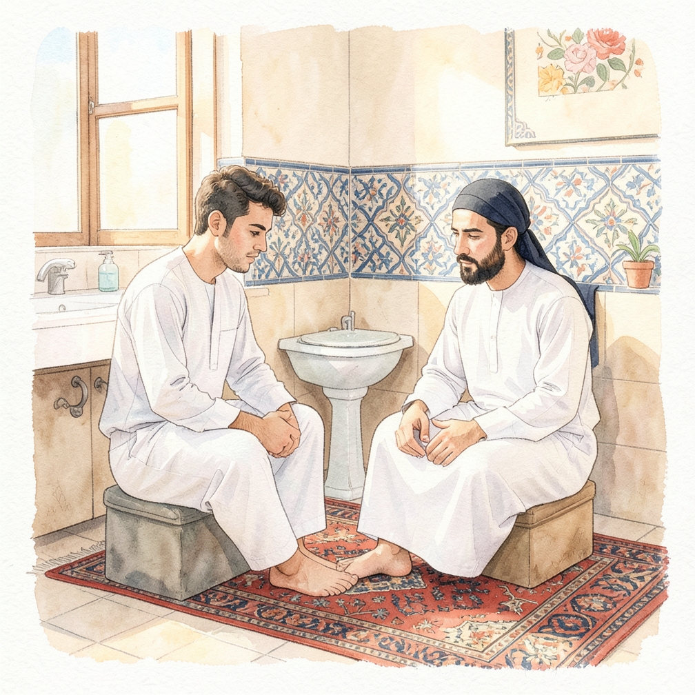 اربط رجليك عند الجلوس