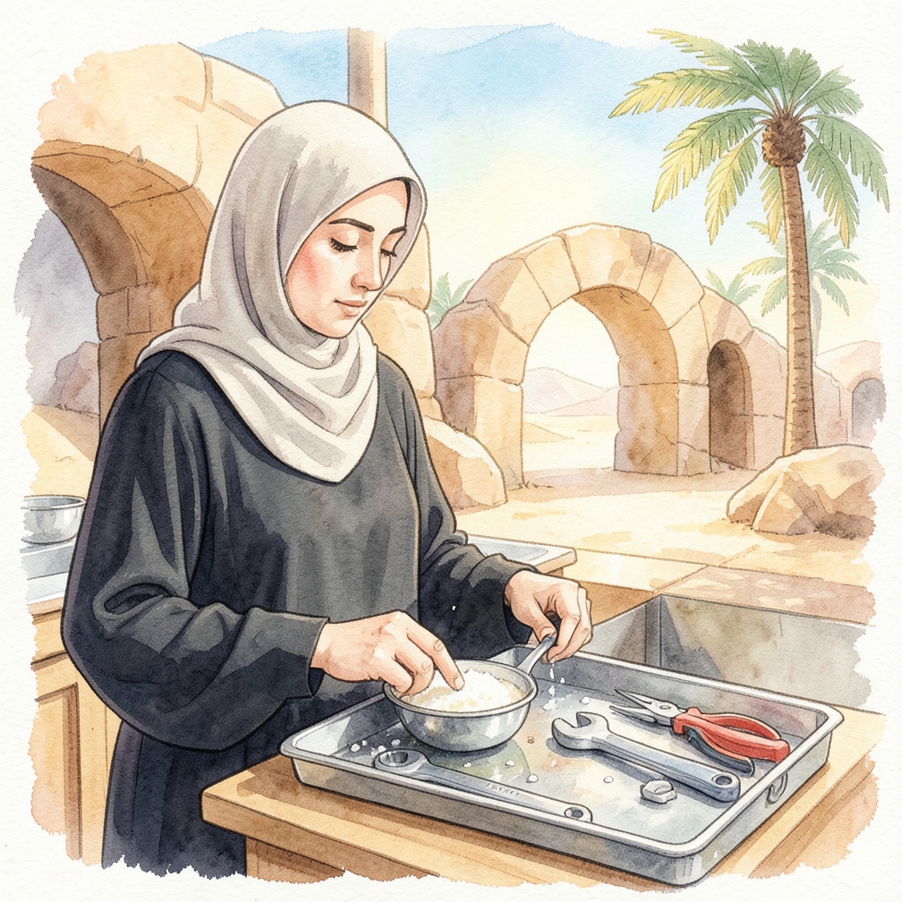 استخدم ملح الطعام والماء لصنع عجينة