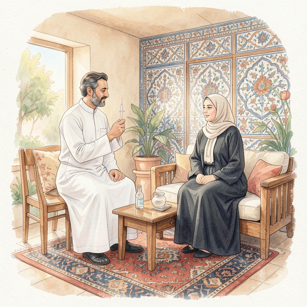 ضمن أن تكون الحقنة في مكانها الصحيح
