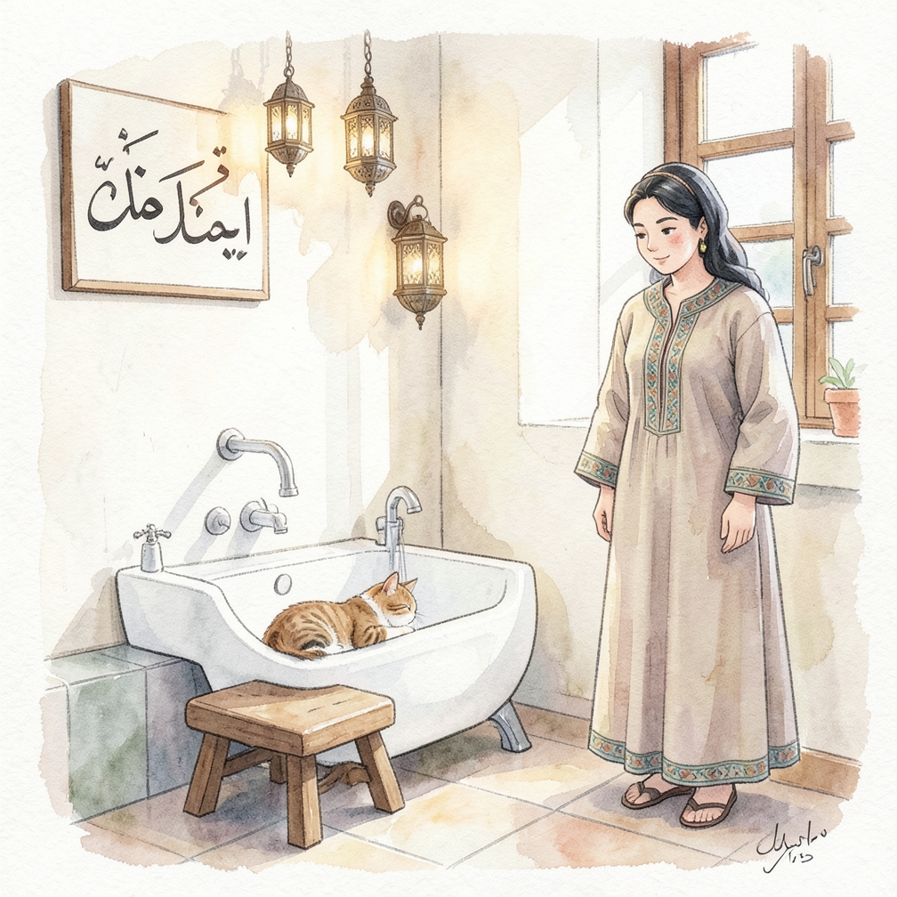 ضع الحوض في مكان هادئ ومريح