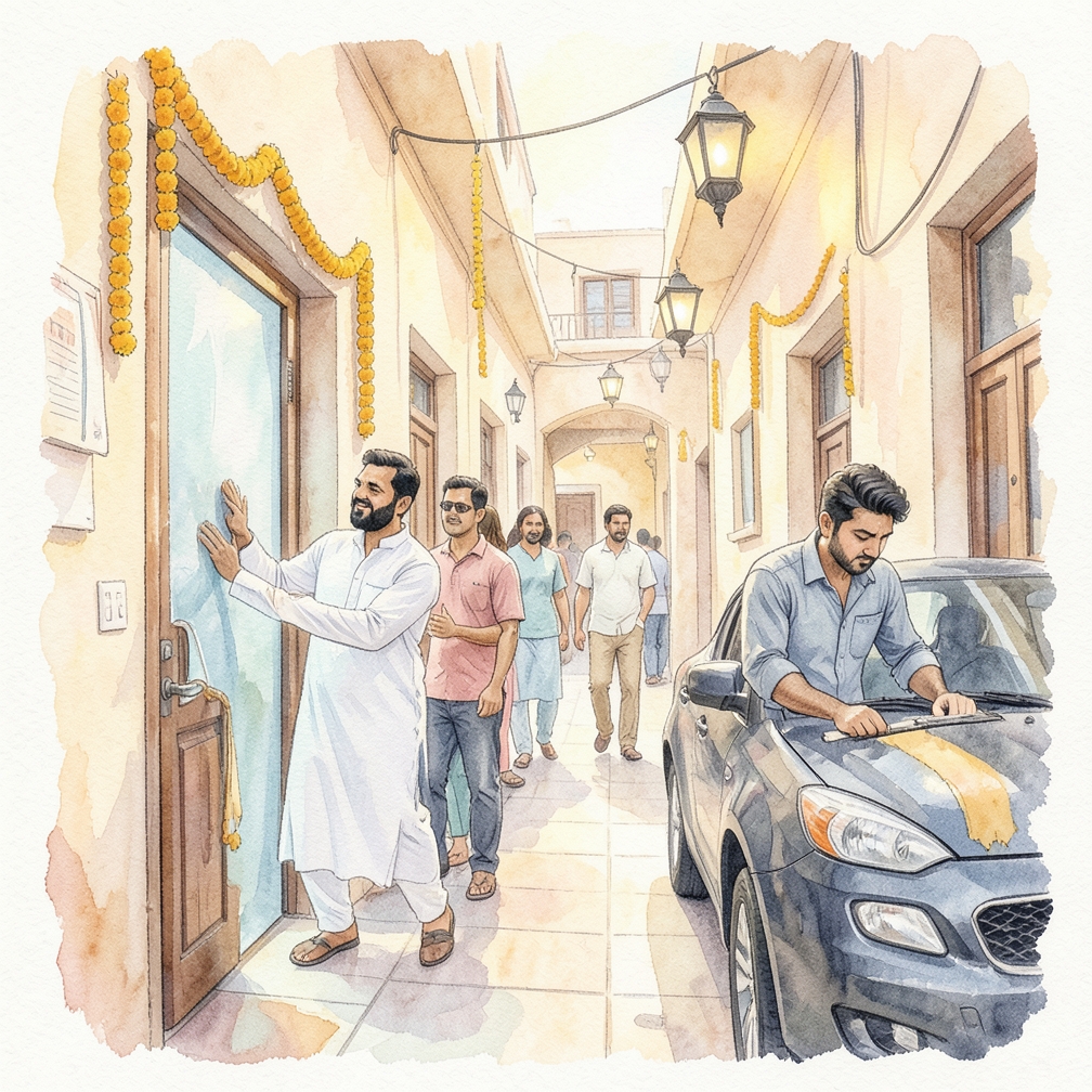 الضغط على الباب