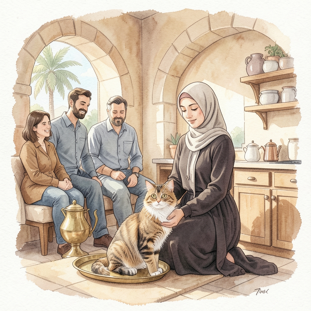 أمسك شعر قطتك من مؤخرة رأسه