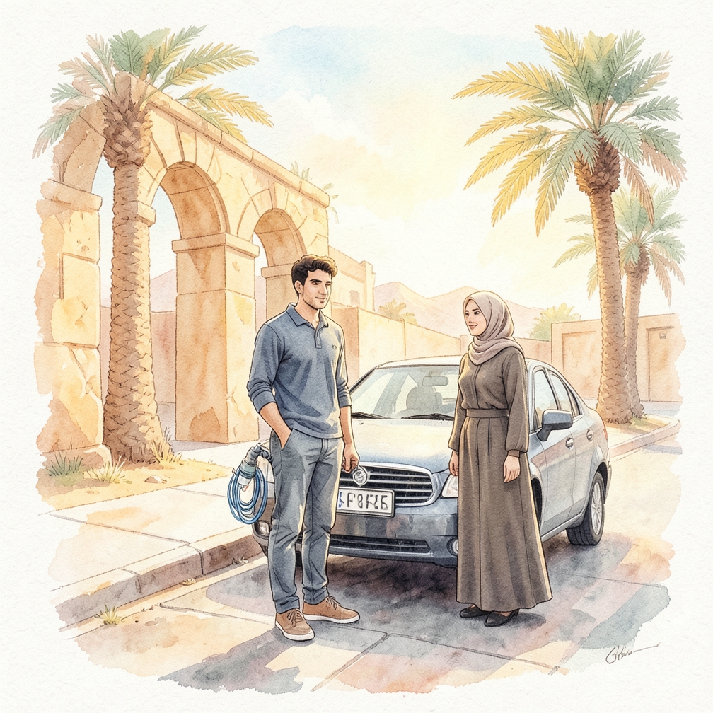 ارتداء قناع التنفس والملابس الواقية أثناء العمل على رسم السيارة