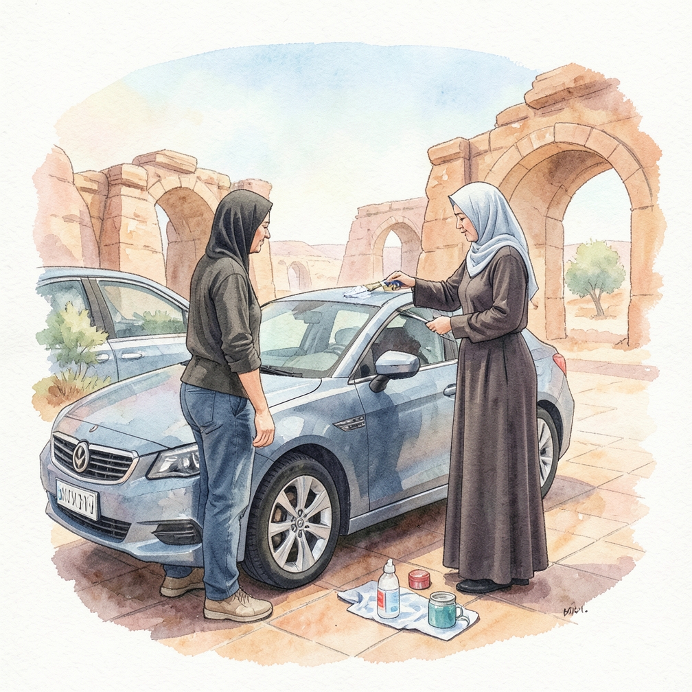 غسل وغسل سقف السيارة، ثم دعه يجف تلقائيًا