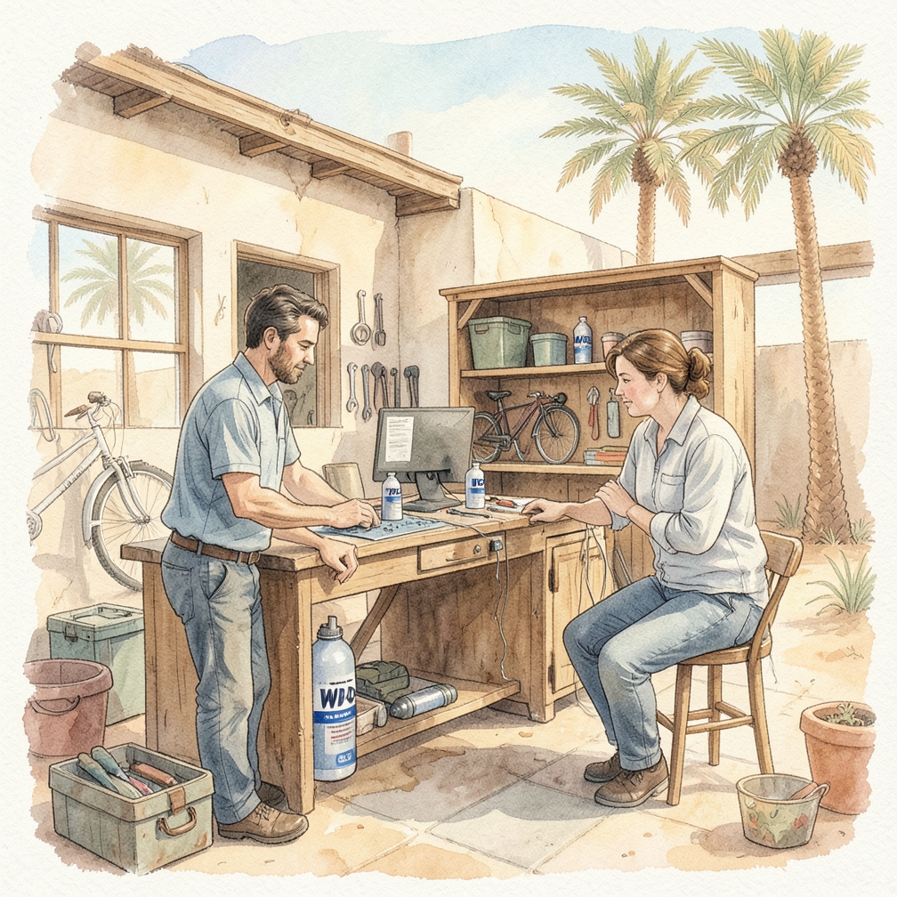 استخدام WD-40 وفرشاة معدنية