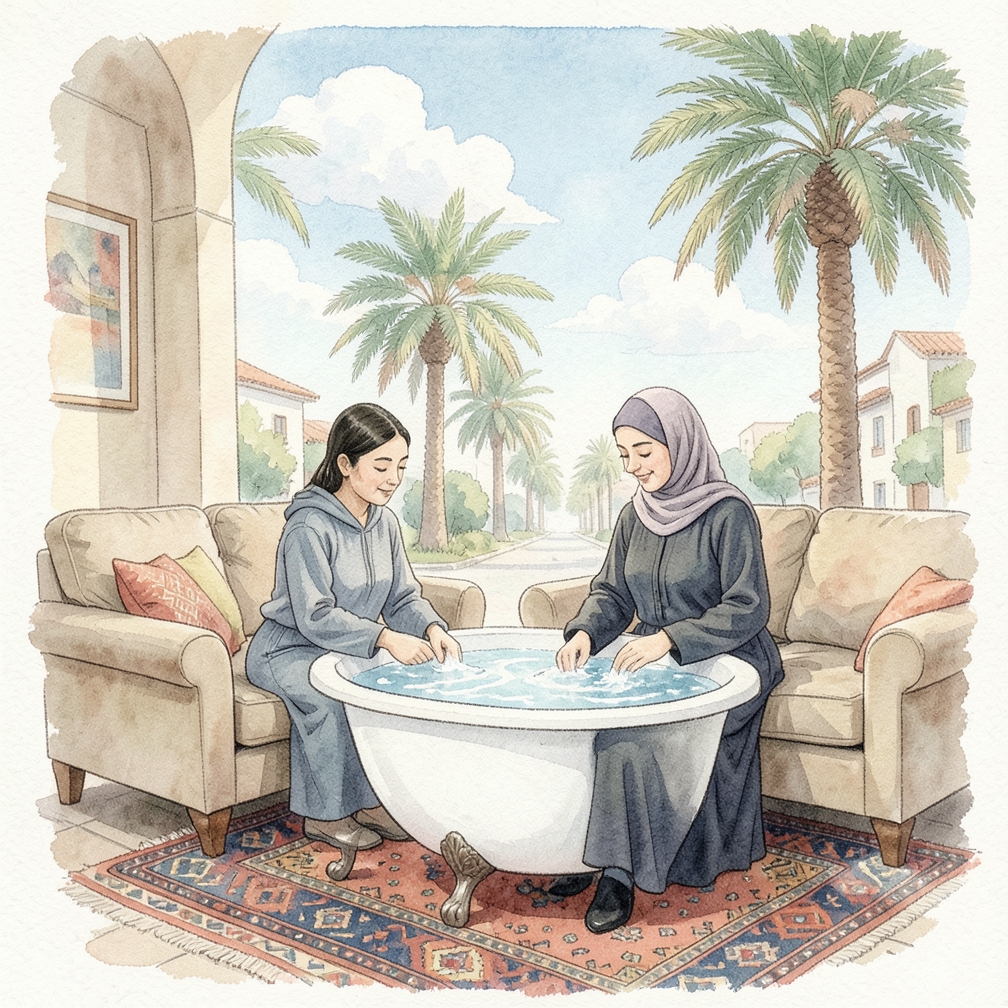 استخدام حوض ماء دافئ أو حمام