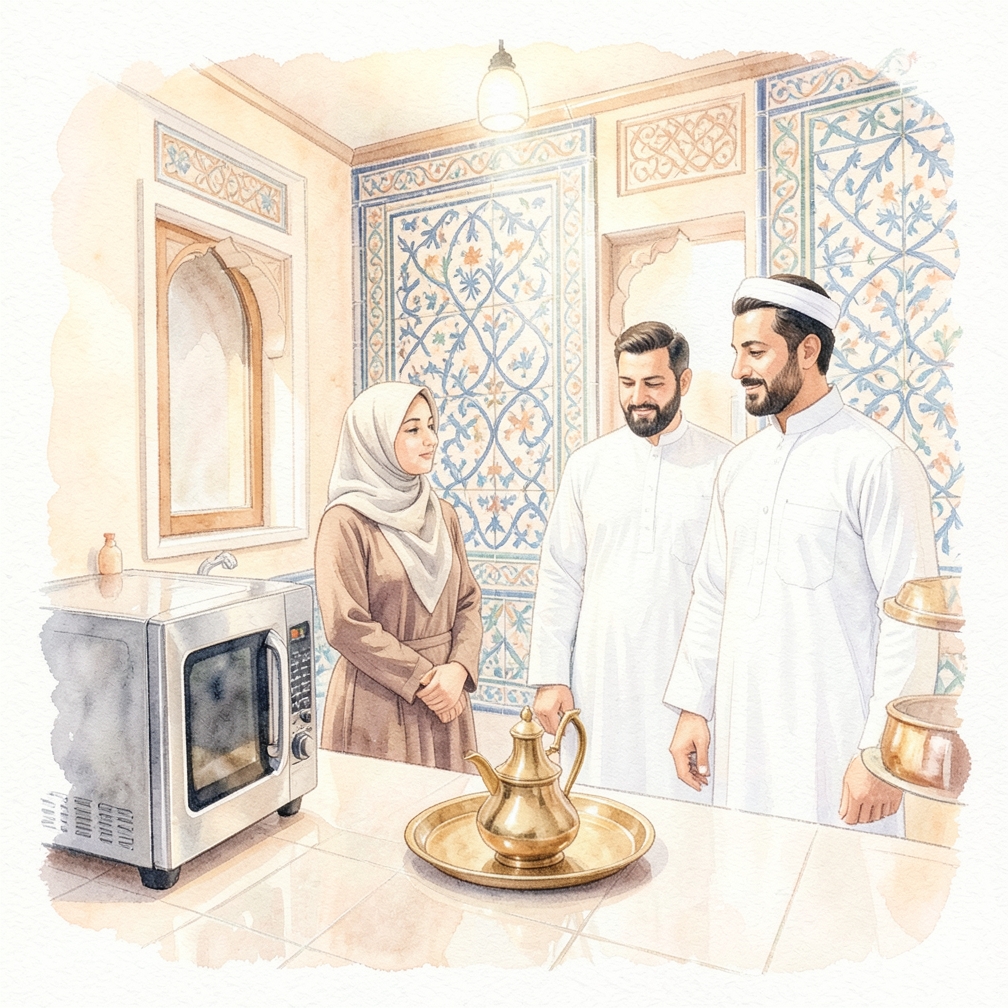 استعد للميكروويف وسطح الخبز.