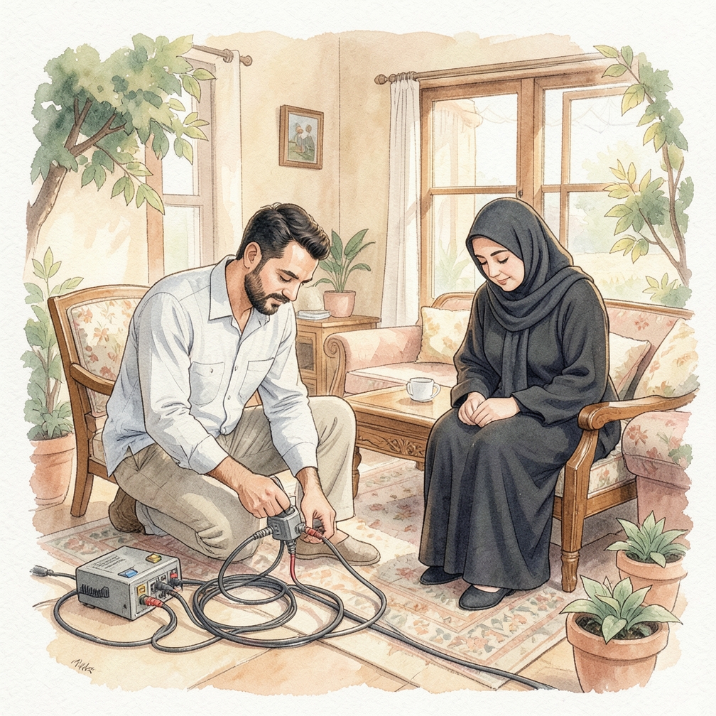 استخدم مصباح الاختبار لفحص المفتاح في المنزل
