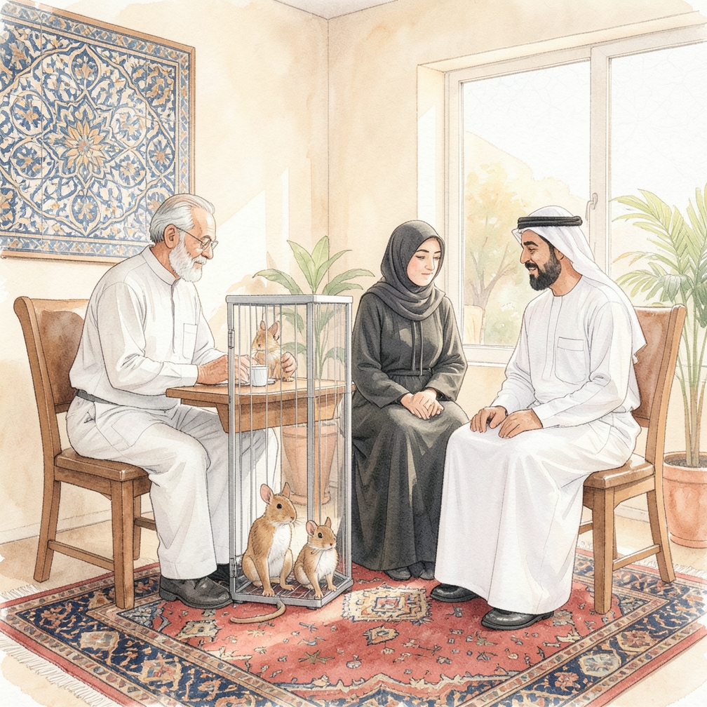 راقب سلوك الفئران أثناء اللعب والتفاعل في القفص