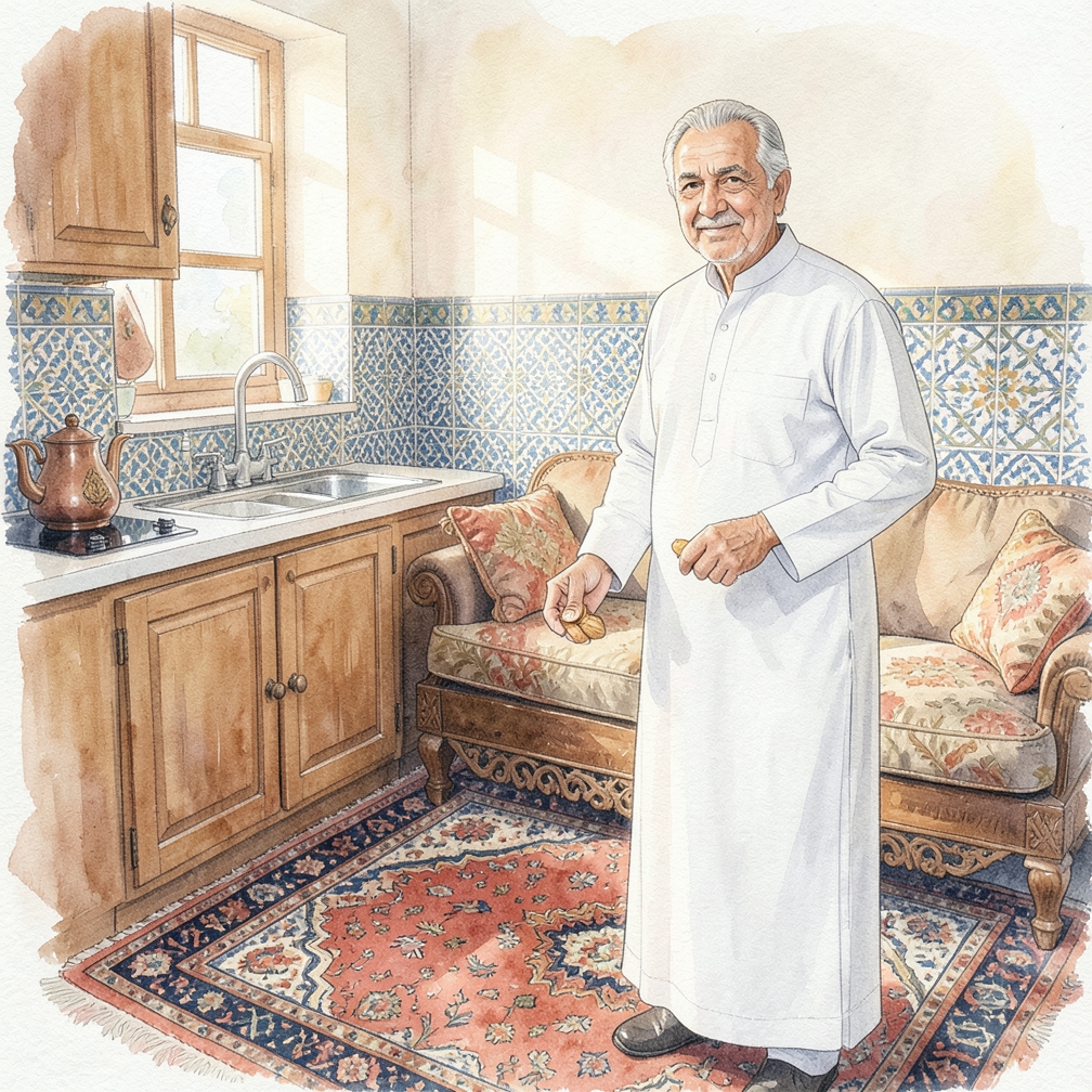 غسل جوز الهند البرتقالي جيدًا تحت الماء الجاري