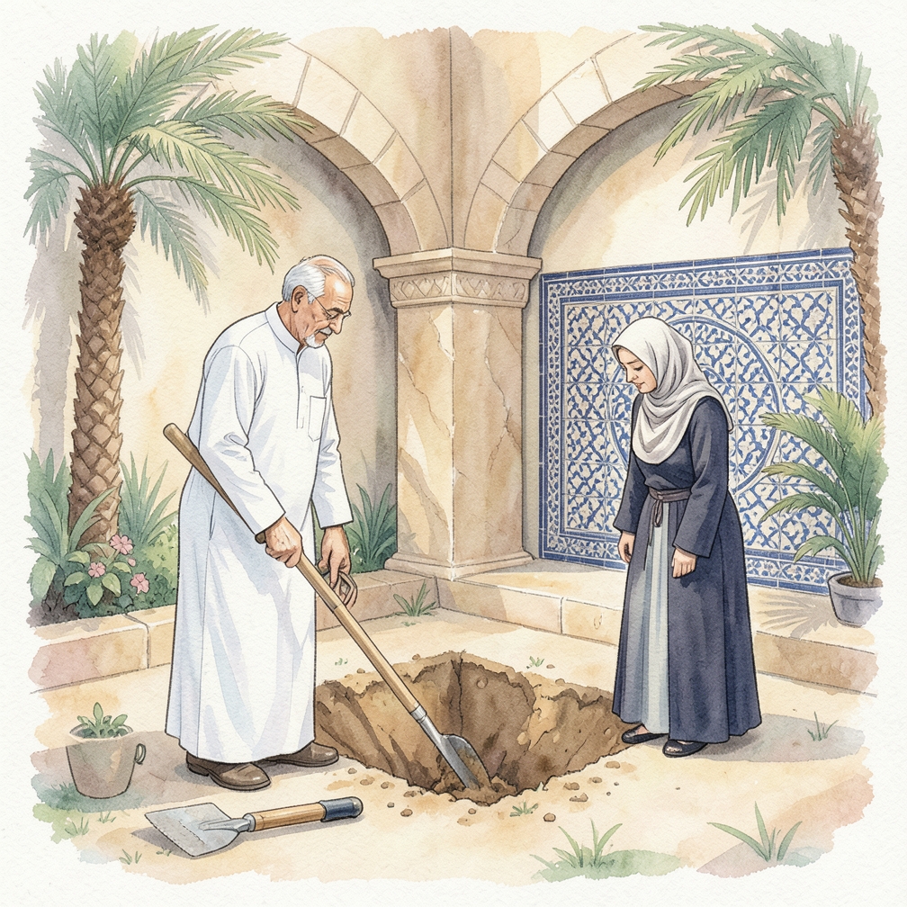 حفر المقبرة إلى العمق المطلوب