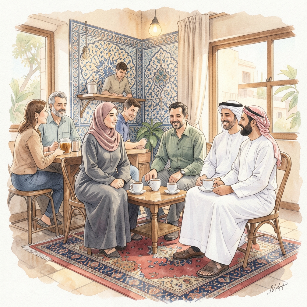 طي ذراع اليمين نحو الذراع اليسرى لتشكيل المربع