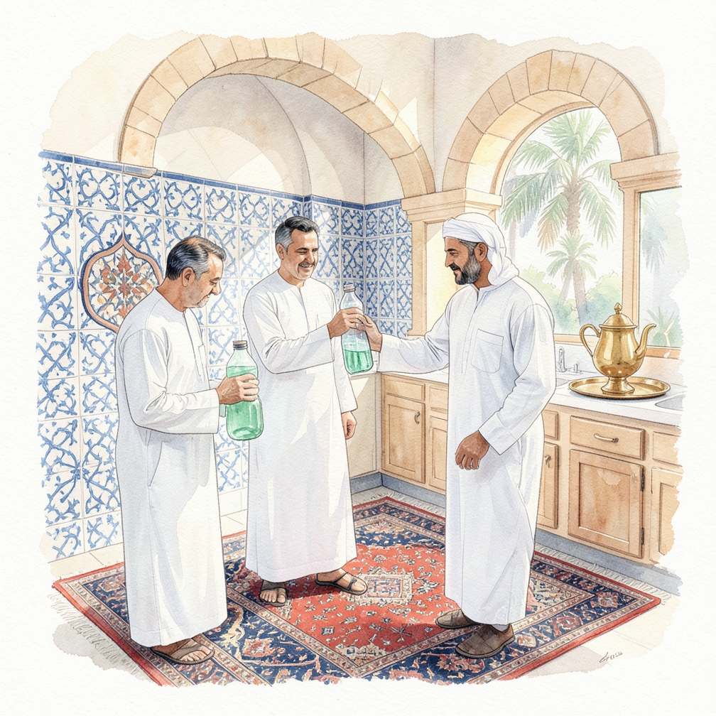 قم بتطبيق الخل على الخرسانة