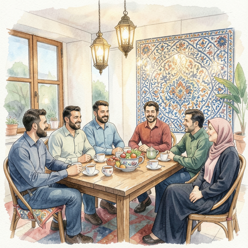 ضع الأواني في نهاية الطاولة.