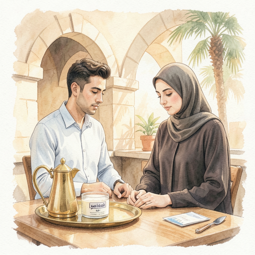خلط الكريم أو العلاج مع ملعقة أو عصا خلط