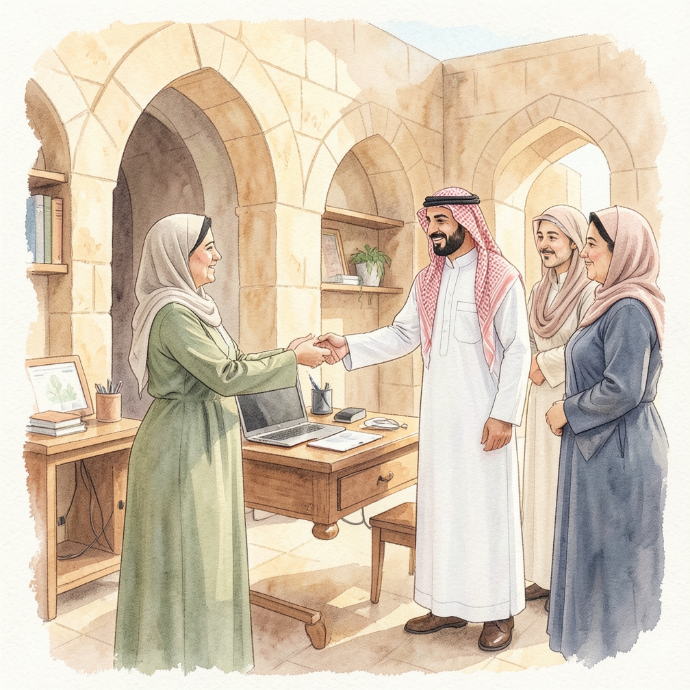 قد يكون التحيّة أو الوداع