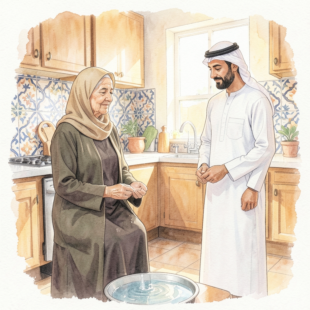 غمر أصابعك في ماء دافئ