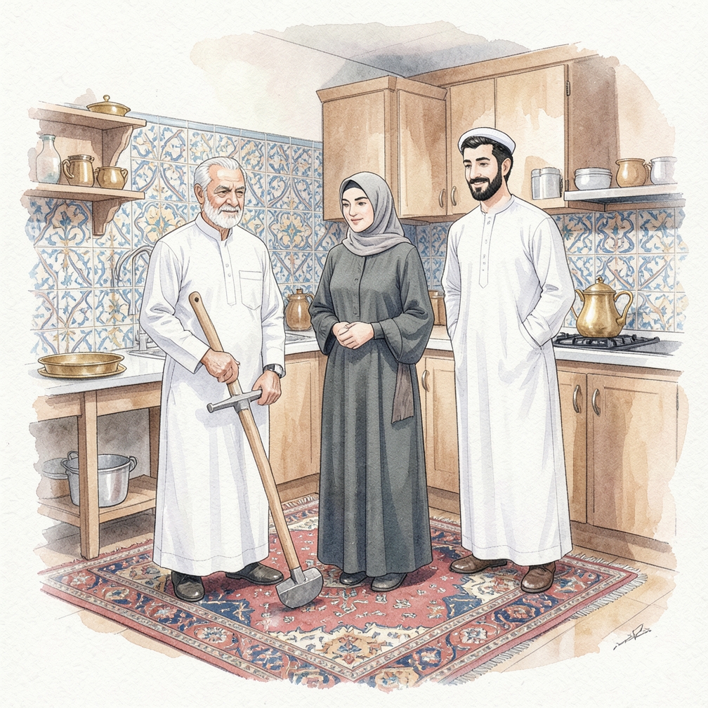 استخدم المطرقة والمطرقة لتفكيك الخرسانة المفككة