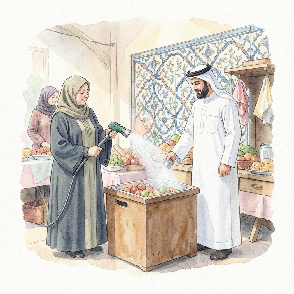 غسل الخزان بالرش المضغوط